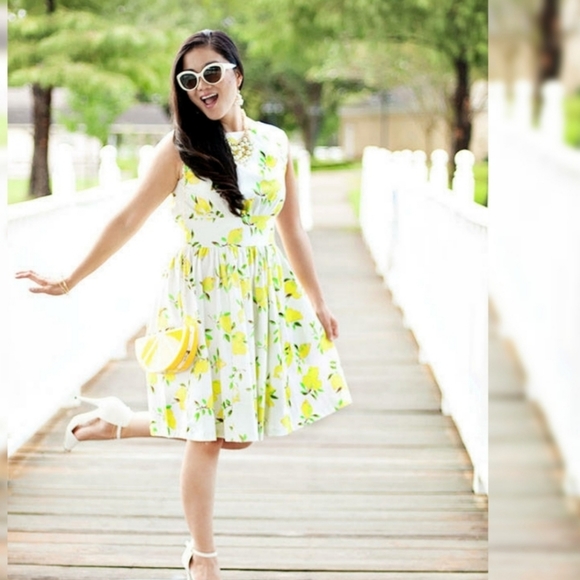 Kate Spade BNWOT "Lyric" lemon print dress - Picture 8 of 13